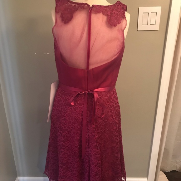 3 for $75! NWT Berry Color Dress with Sheer Back - Picture 2 of 3